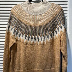 NWOT LOFT Fair Isle Mock Turtleneck Sweater